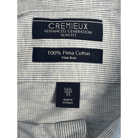 Cremieux Long Sleeve Button Down Shirt | Gray Microstripe | Smart Casual Minimal - Picture 3 of 5